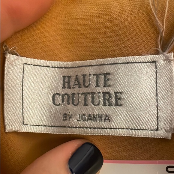 Hand Sewn Elegant Gold Women's Flapper Style Dress Haute Couture Fits 6-8 - Picture 7 of 7